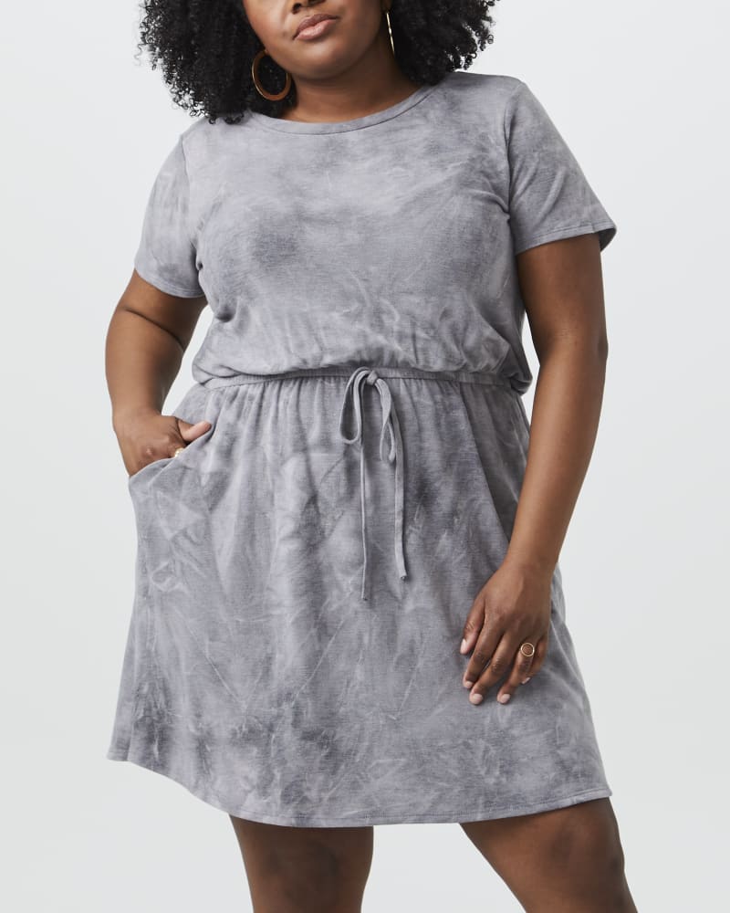 T shirt dress drawstring waist hot sale